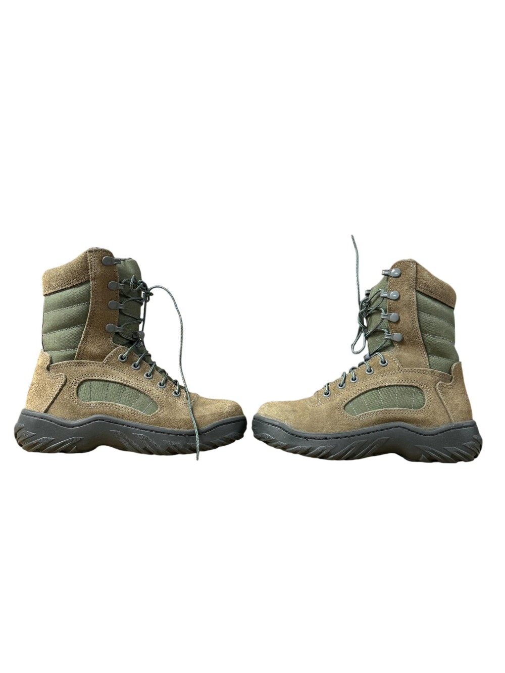 Reebok Boots Mens Size 6 Brown Leather Combat Side Zip Work Military USA CM9998